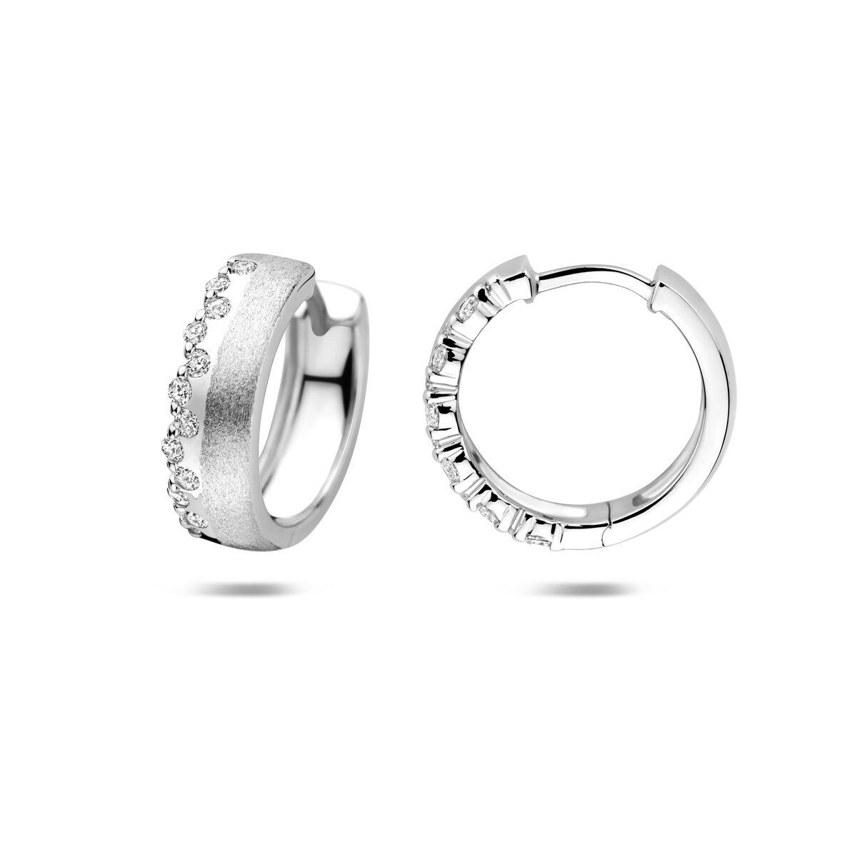 breite Creolen mit Zirkonia