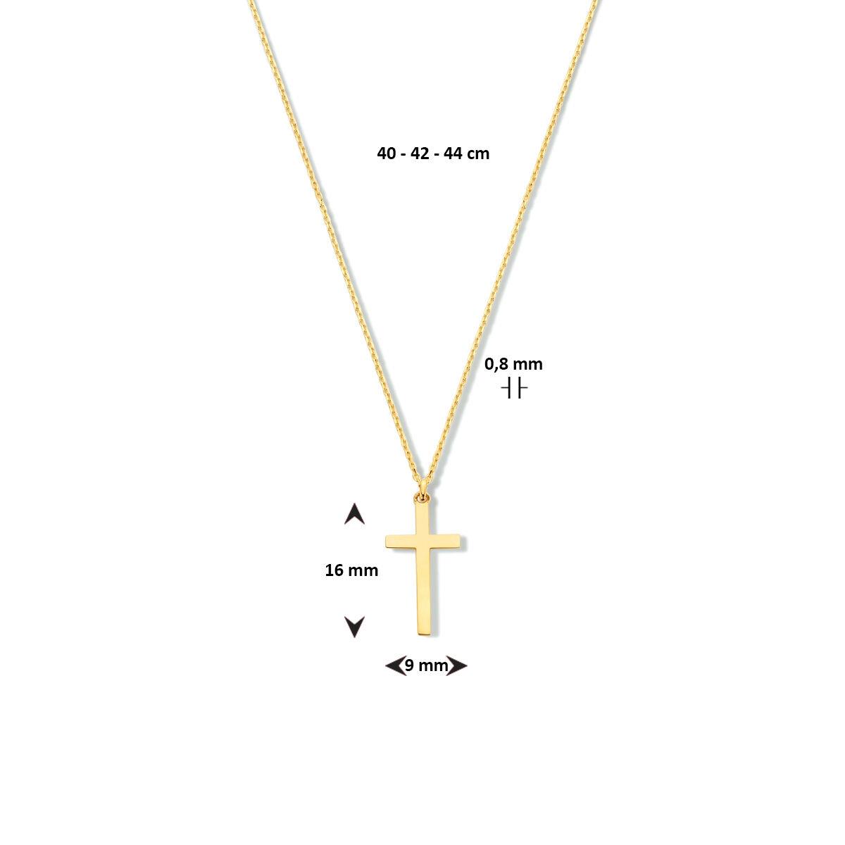 Kreuz Kette Gelbgold