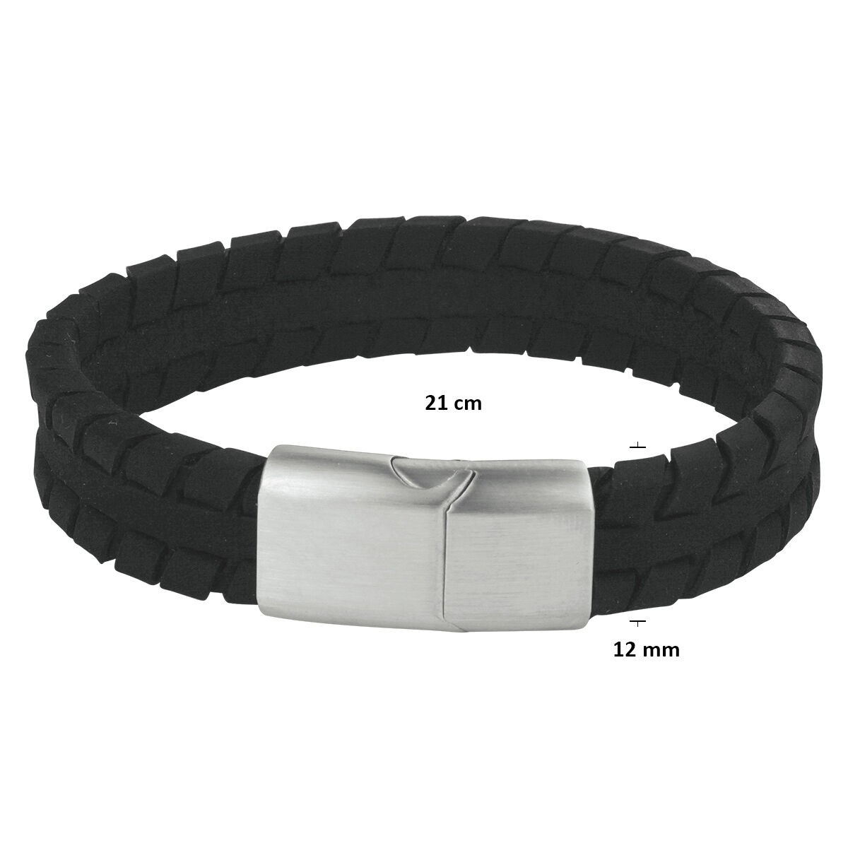 Leder Armband schwarz mit Magnetschließe