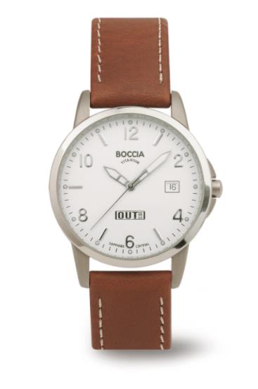 Boccia Titanium Uhr Titan Lederband