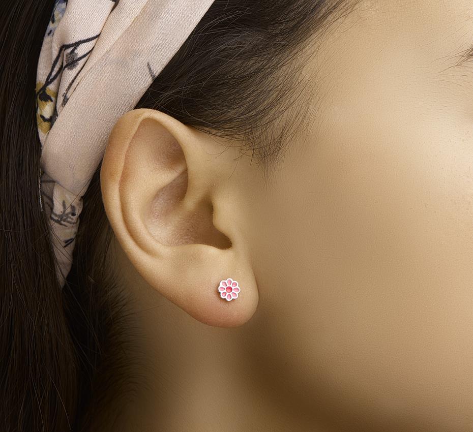 Blume Ohrstecker Pink