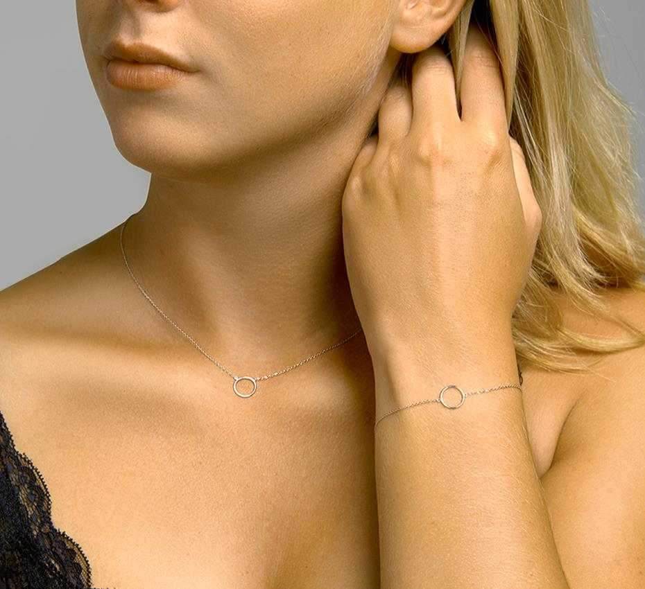 Kette mit Ring Weißgold