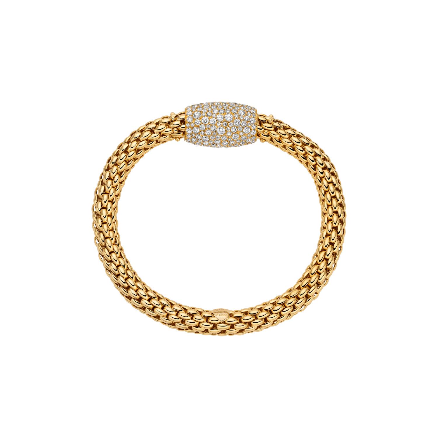 Fope Love Nest Armband Gelbgold M Pavée