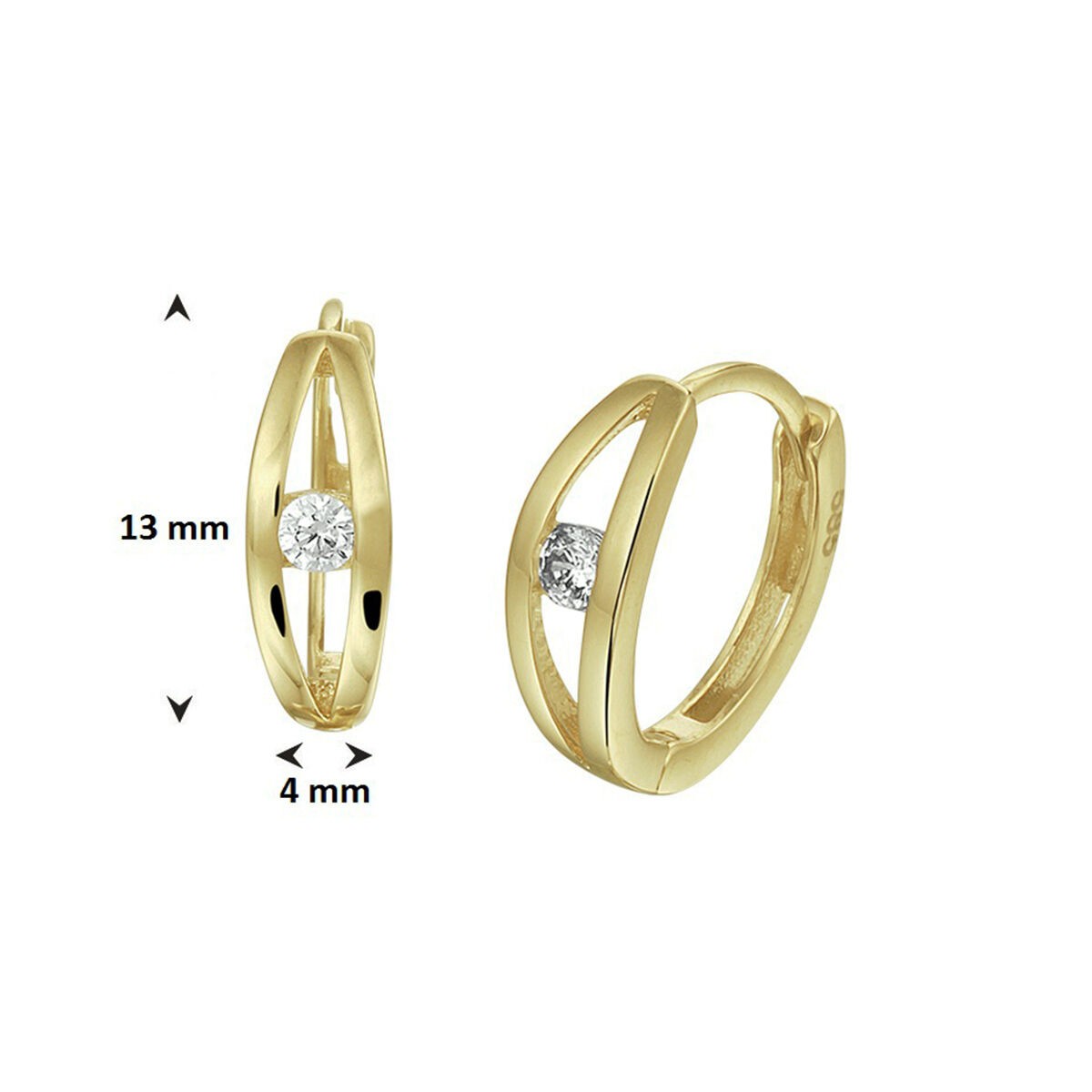 Creolen mit Zirkonia Gelbgold
