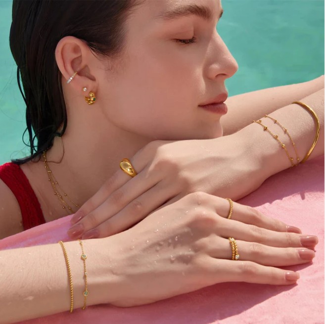 Ania Haie Gold Mint Green Armband