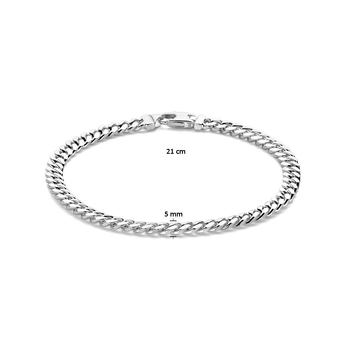 Flach Panzer Armband Silber 21,0cm