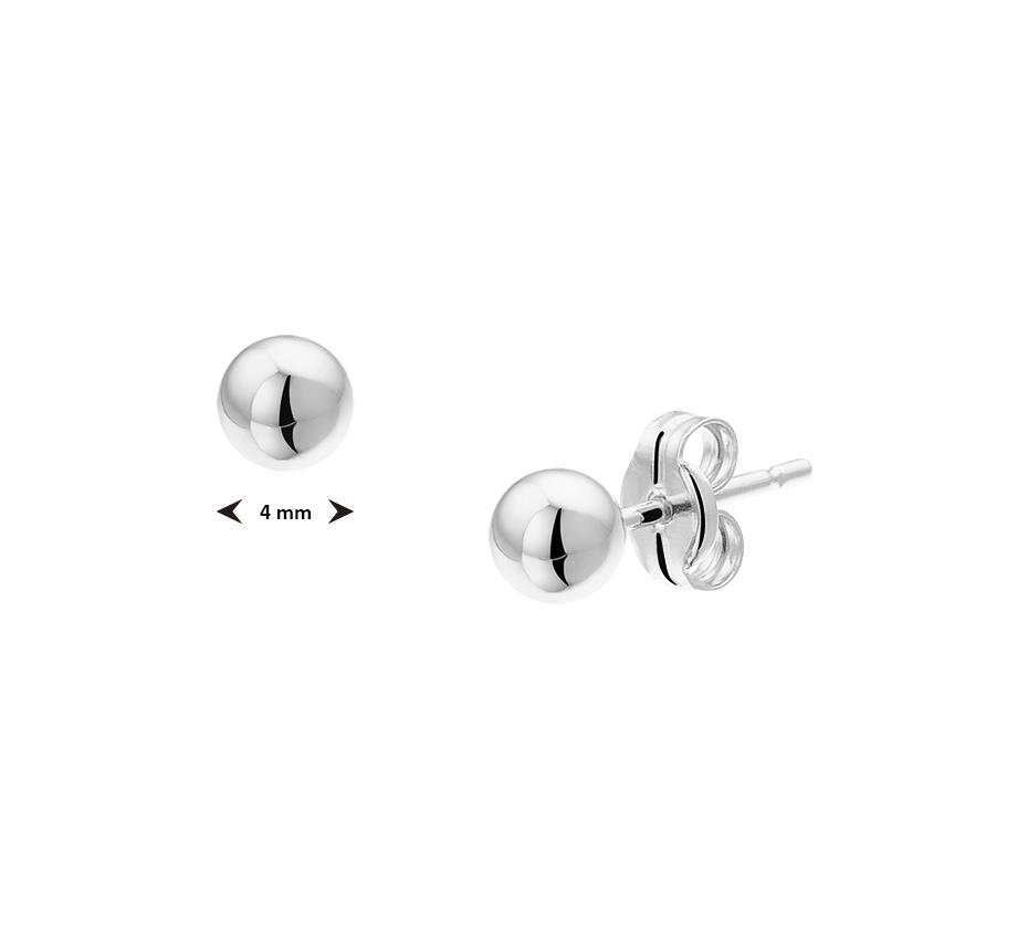 Weißgold Kugel Ohrstecker 4,0mm