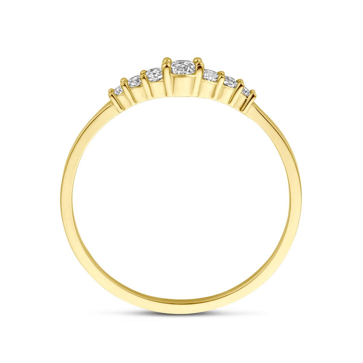 Solitaire Ring mit 7 Zirkonia Steinen
