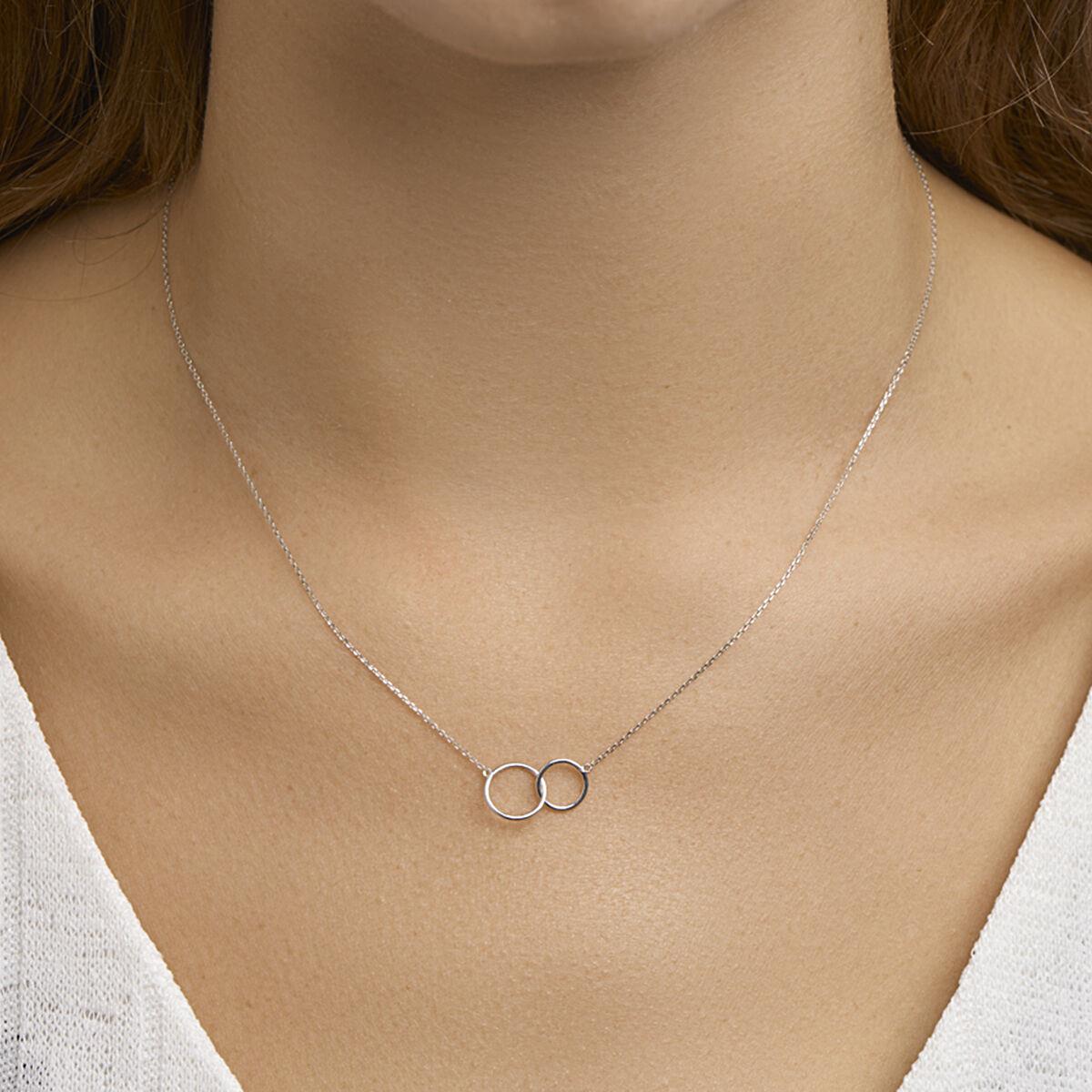 Kette Ring in Ring Weißgold