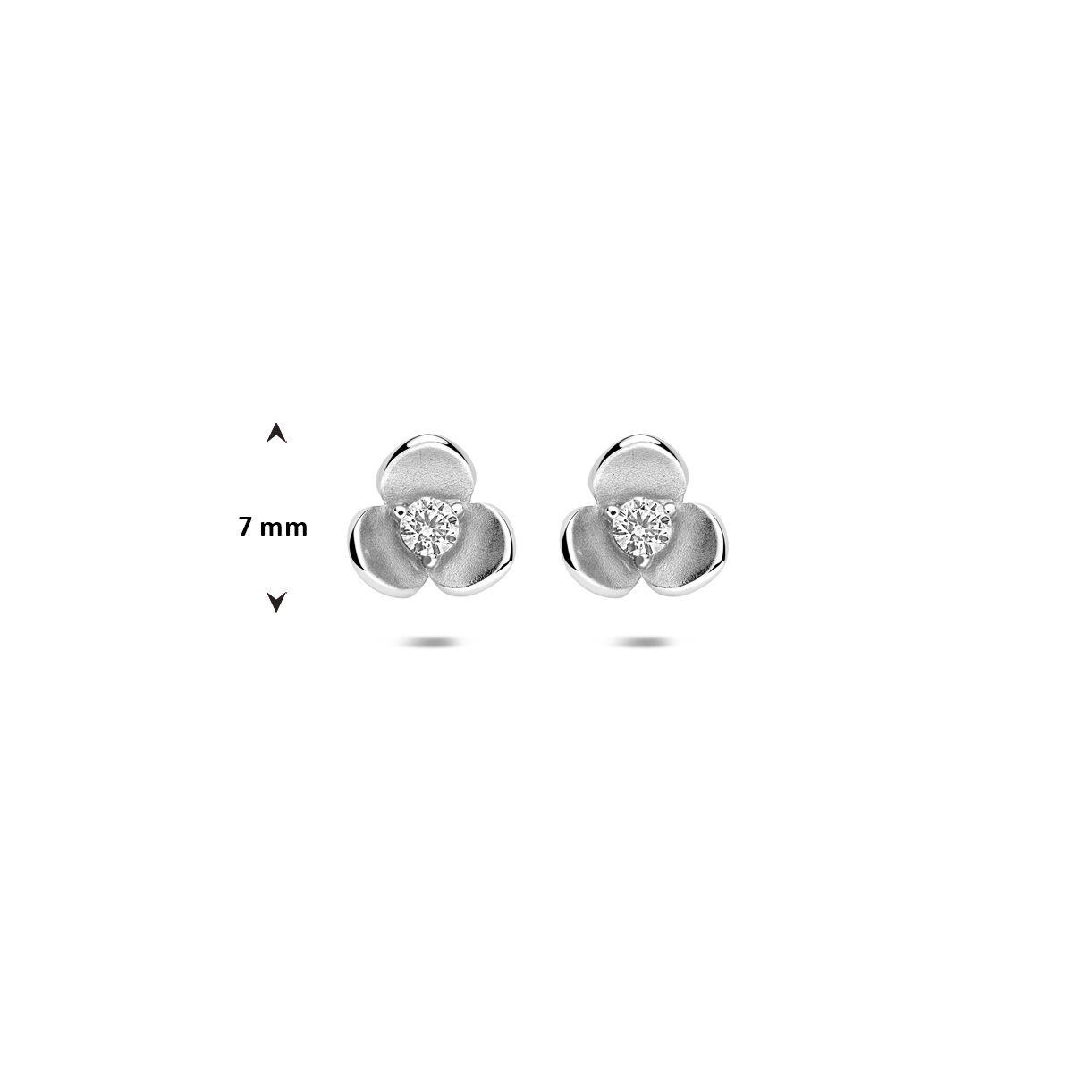 Ohrstecker Blume mit Zirkonia