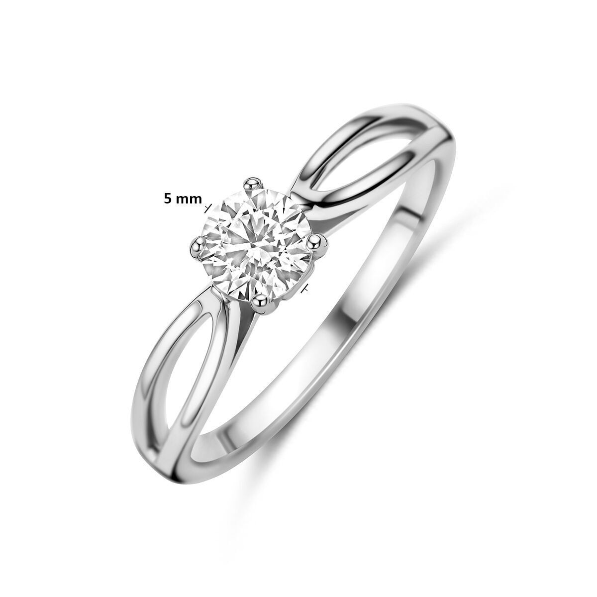 Silber Solitaire Ring offen Gr. 60