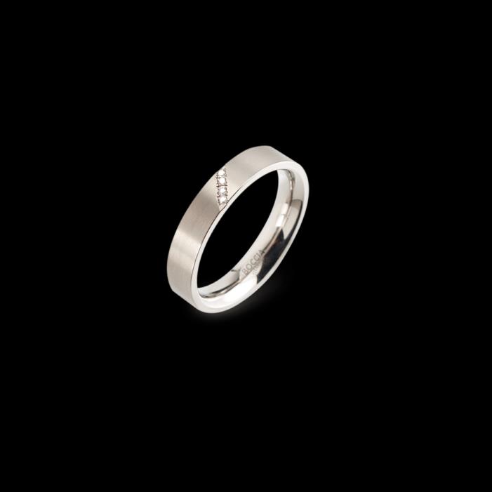 Boccia Titaium Ring mit 4 Brillanten Quer
