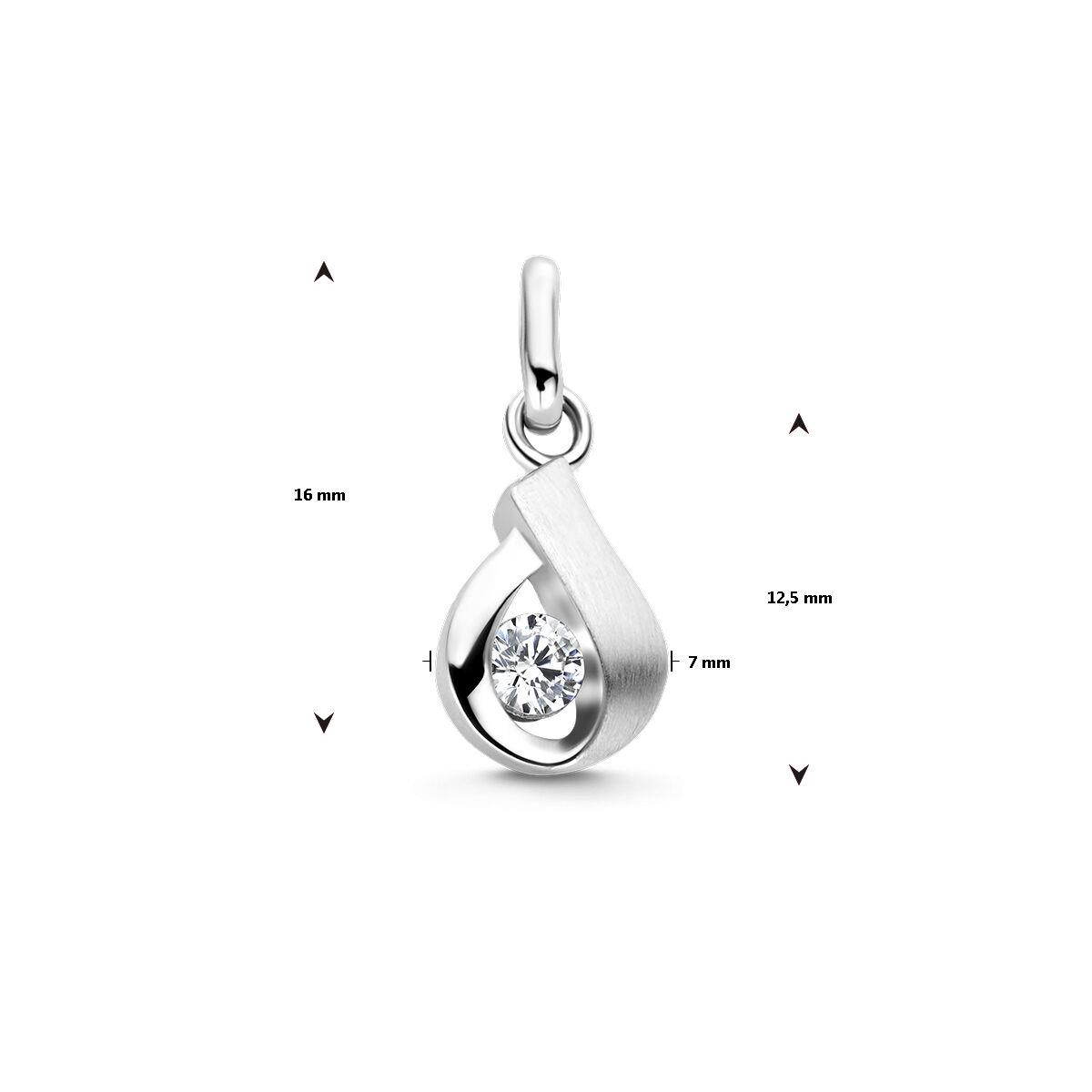 Anhänger Tropfen Silber mit Zirkonia