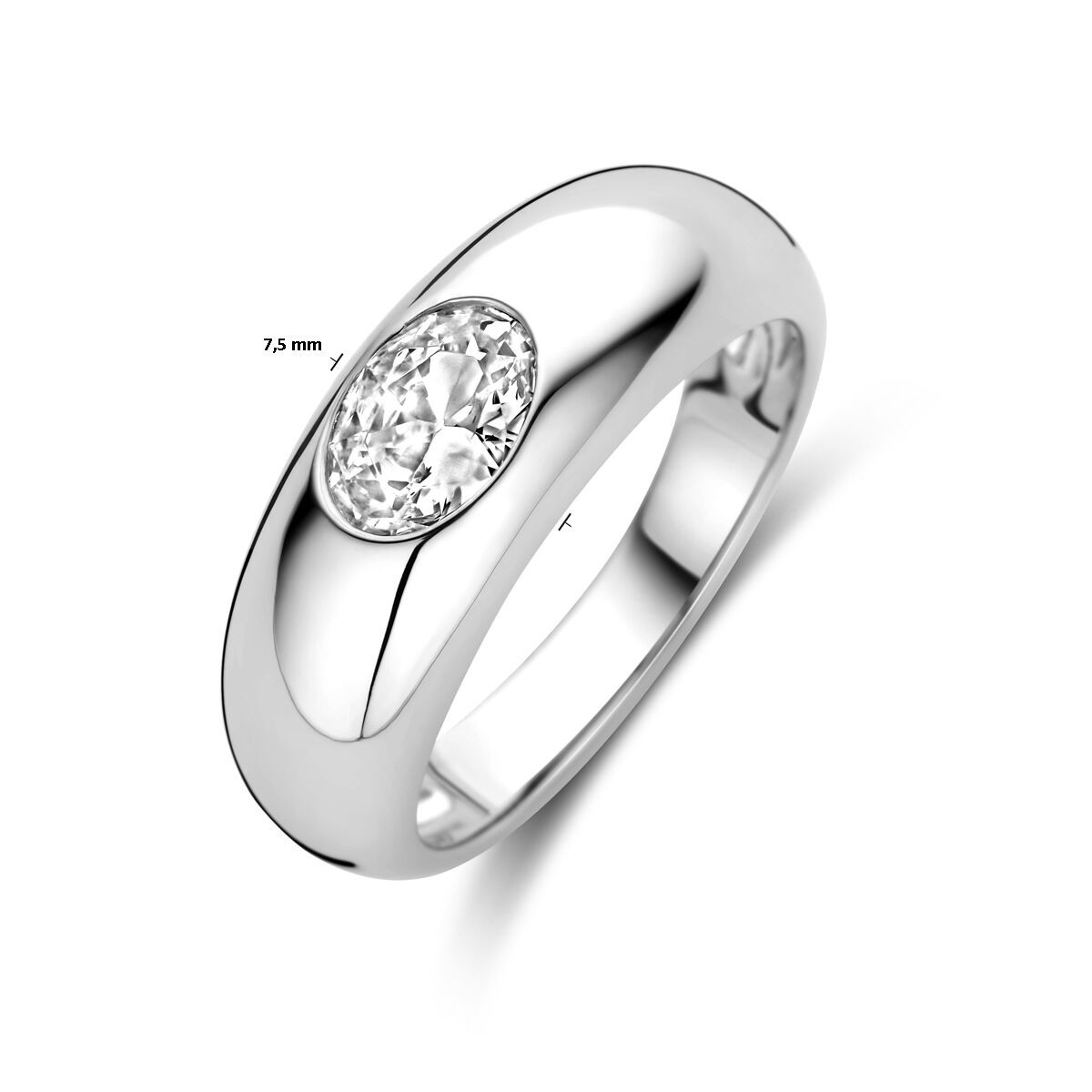 Silber Solitaire Ring Oval