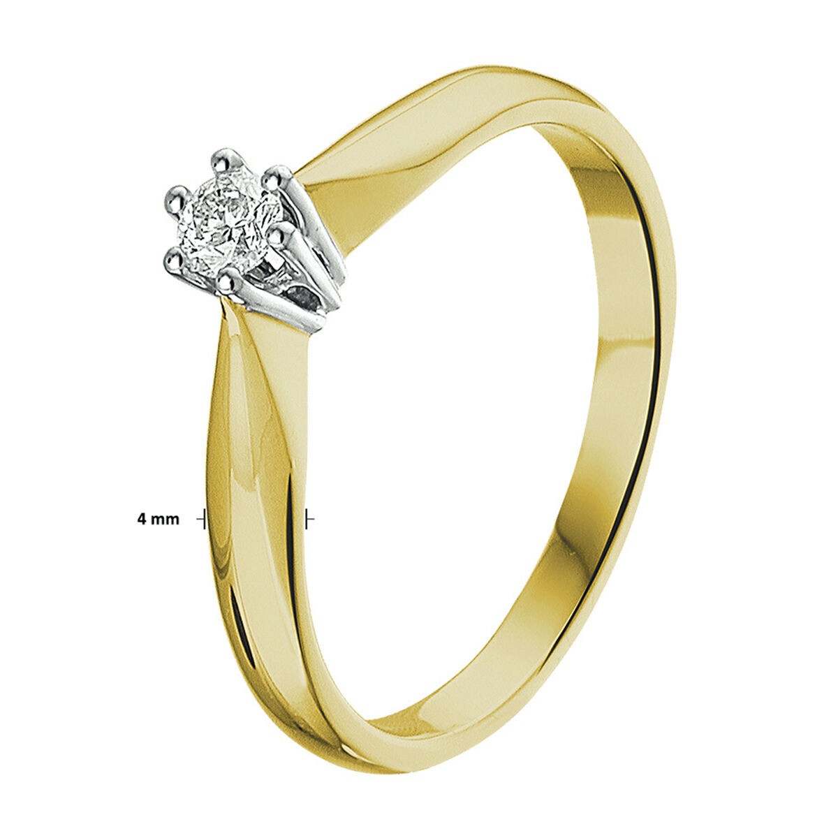 Solitaire Ring 6 Krappenfassung 0,10ct