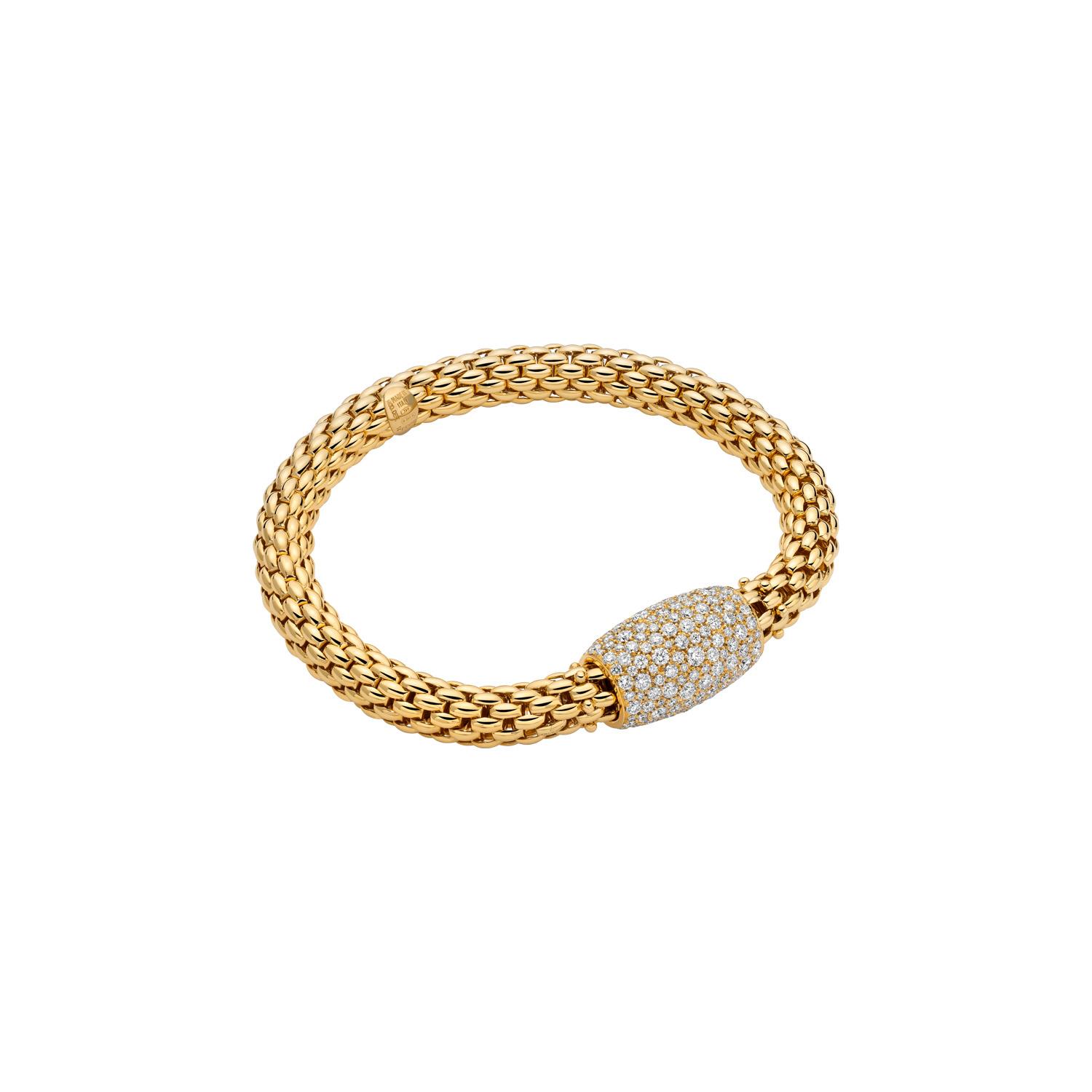 Fope Love Nest Armband Gelbgold M Pavée