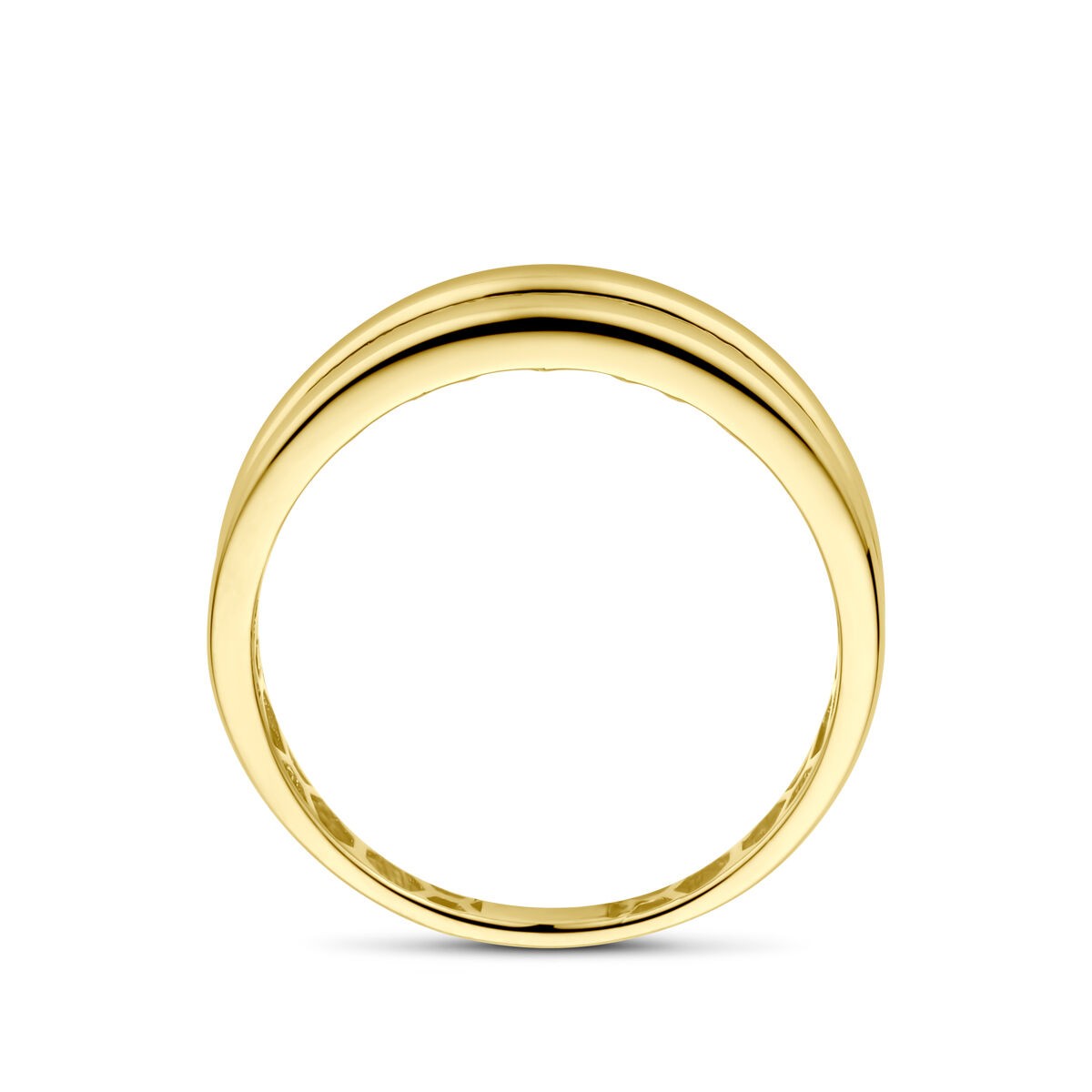 Gelbgold Ring mit Zirkonia Gr. 54
