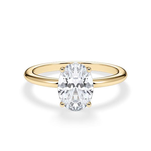 Solitaire Ring Oval Hidden Halo 1,51ct Lab Grown
