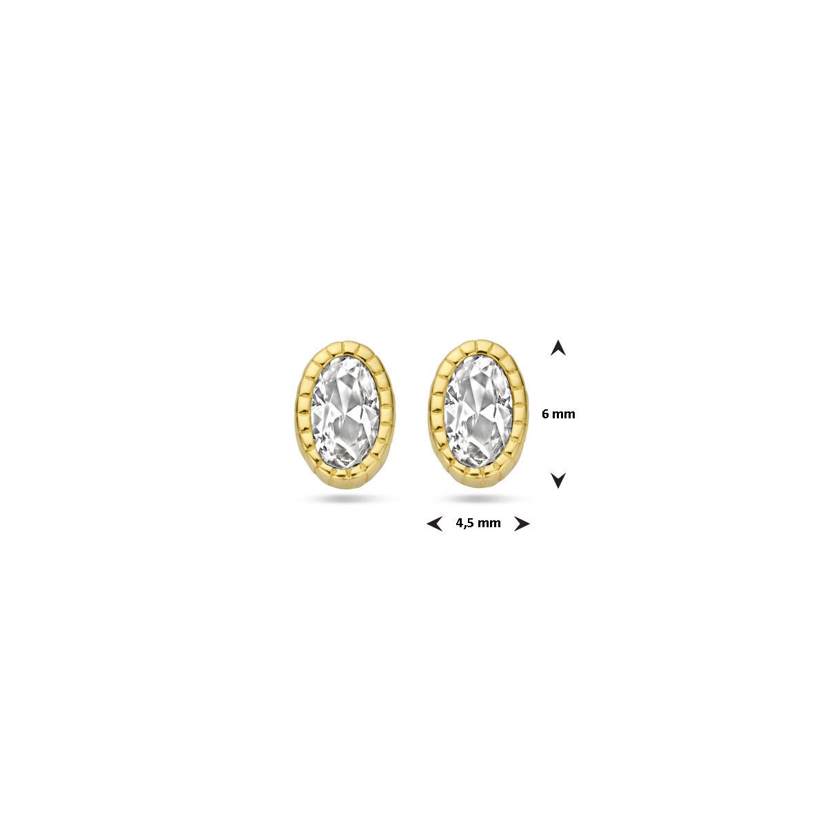 Ovale Solitaire Ohrstecker