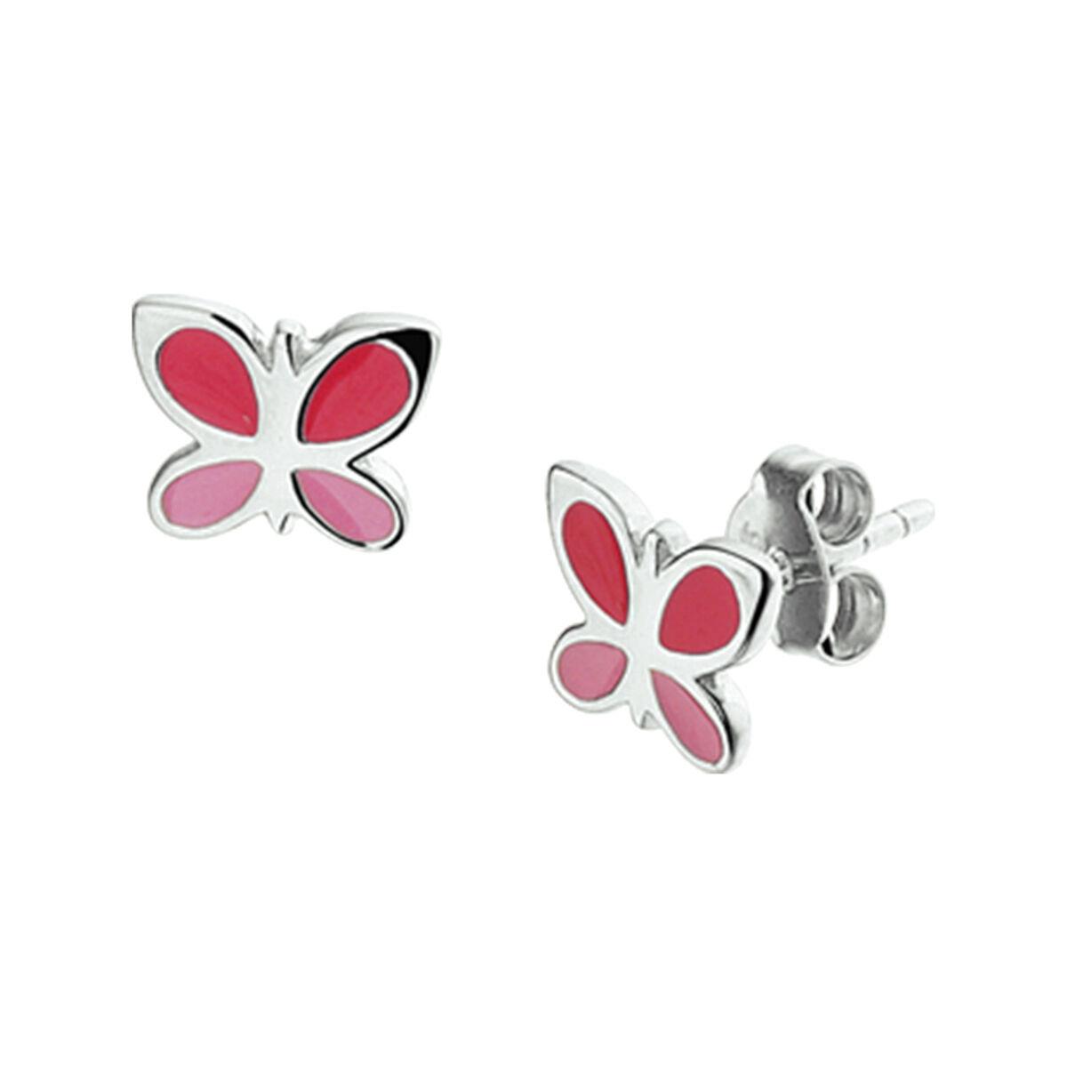 Schmetterling Ohrstecker Rot Rosa