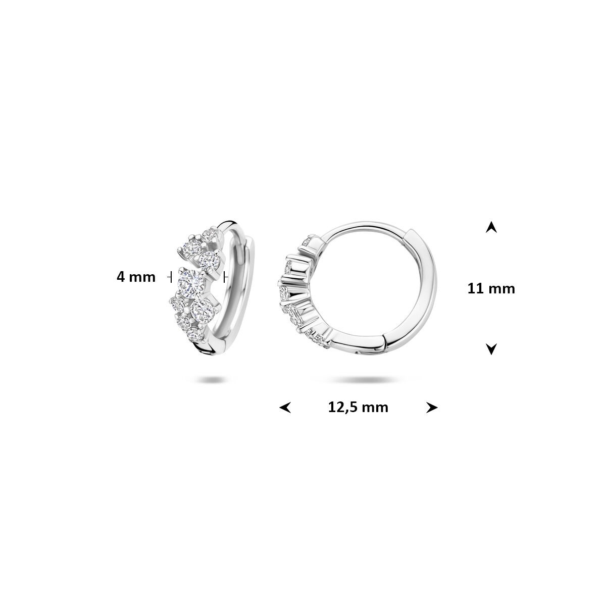 Creolen mit Zirkonia 12,5mm