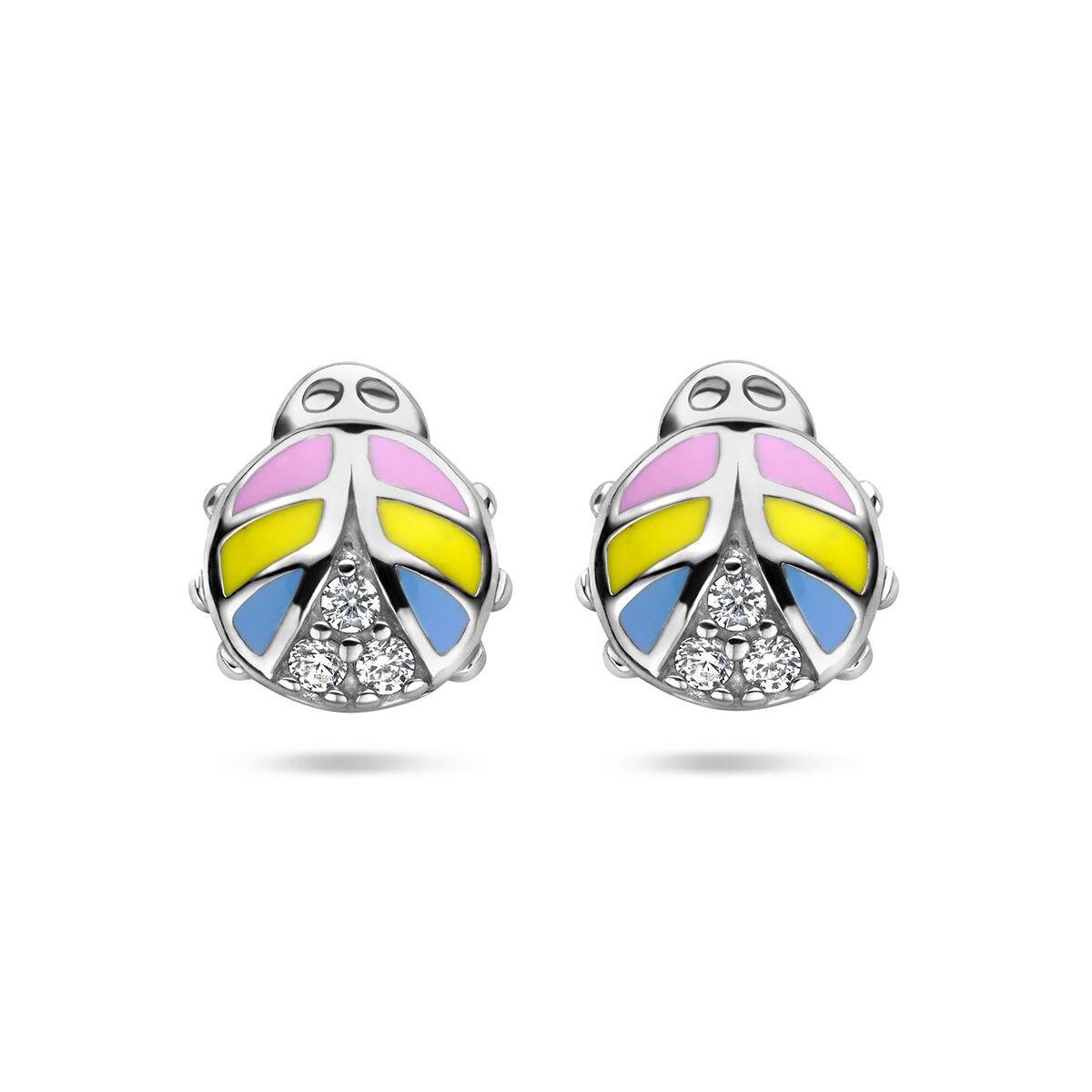 Ohrstecker Marienkäfer Rosa Gelb Blau