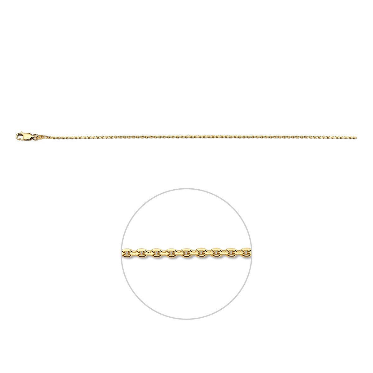 Collierkette Anker 41,0 - 45,0cm 1,1mm vergoldet