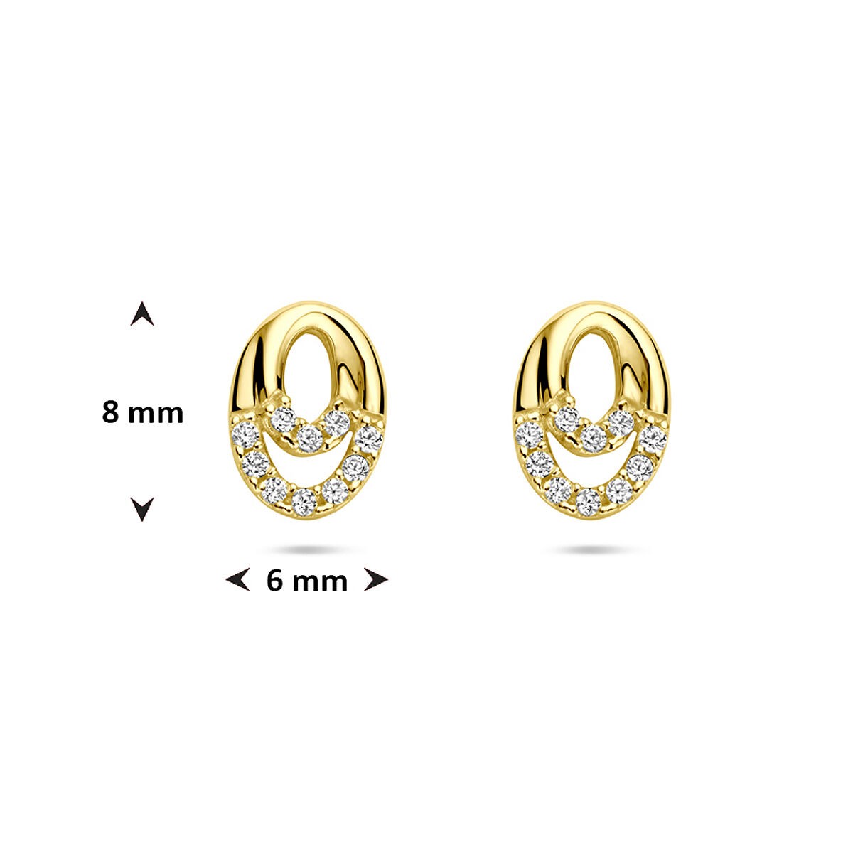 Ohrstecker Oval Zirkonia
