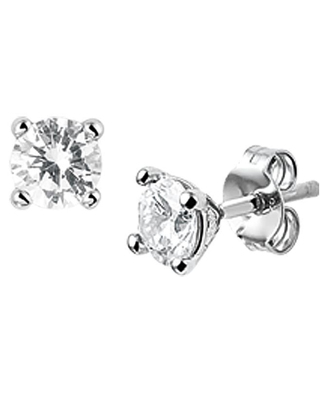 Solitaire Ohrstecker 5mm Silber