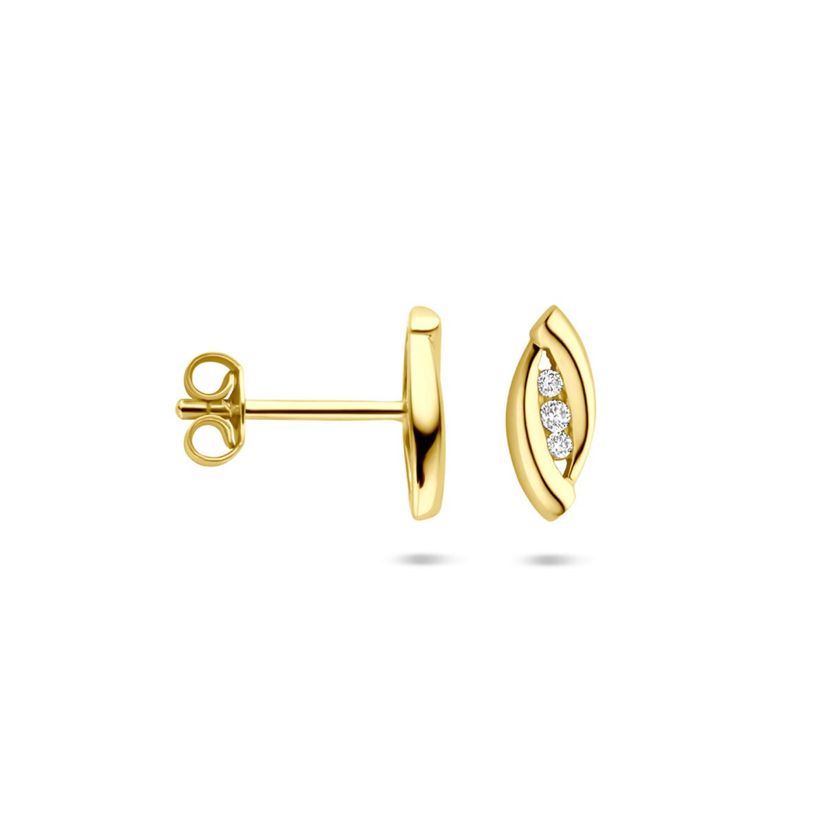 Ohrstecker Navette mit Zirkonia