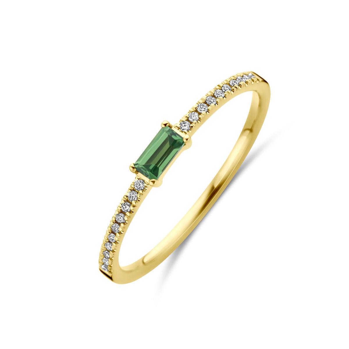 Memoire Ring mit grünen Tsavorit Baguette