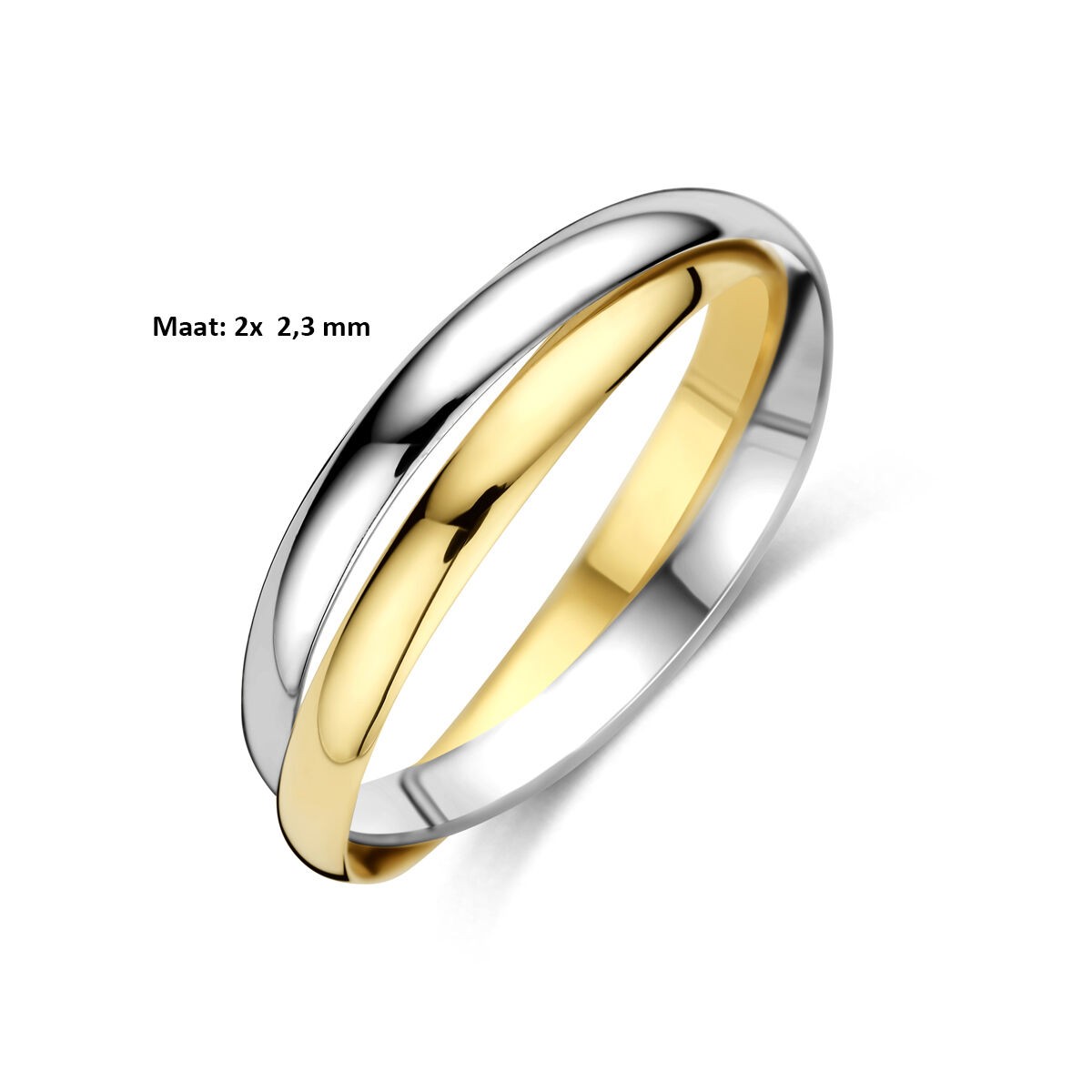 Doppelring Gelbgold und Weißgold