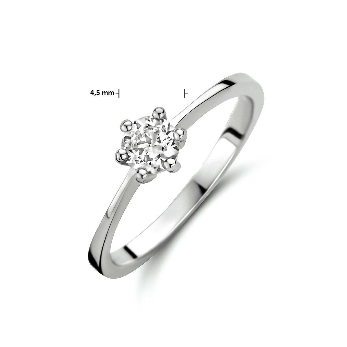 Weißgold Solitaire Ring 4,5mm