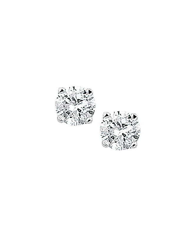 Solitaire Ohrstecker 5,0mm in 4 Krappenfassung