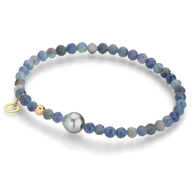Gellner Big Bang Armband Safir Blau + Tahiti Perle