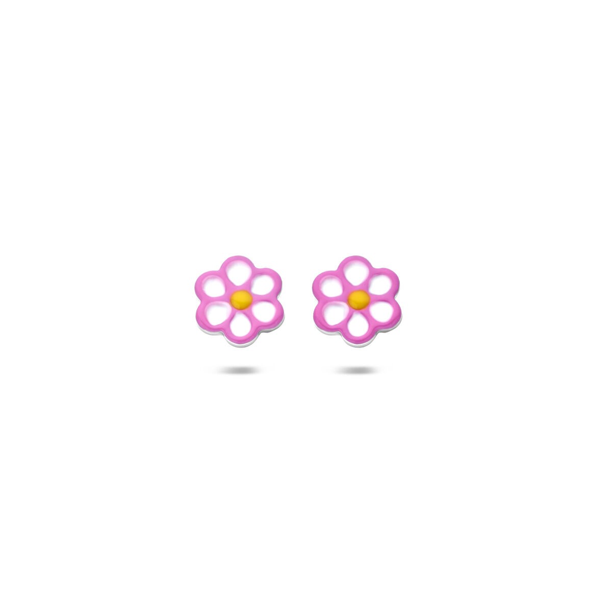 Blume Ohrstecker Pink weiß