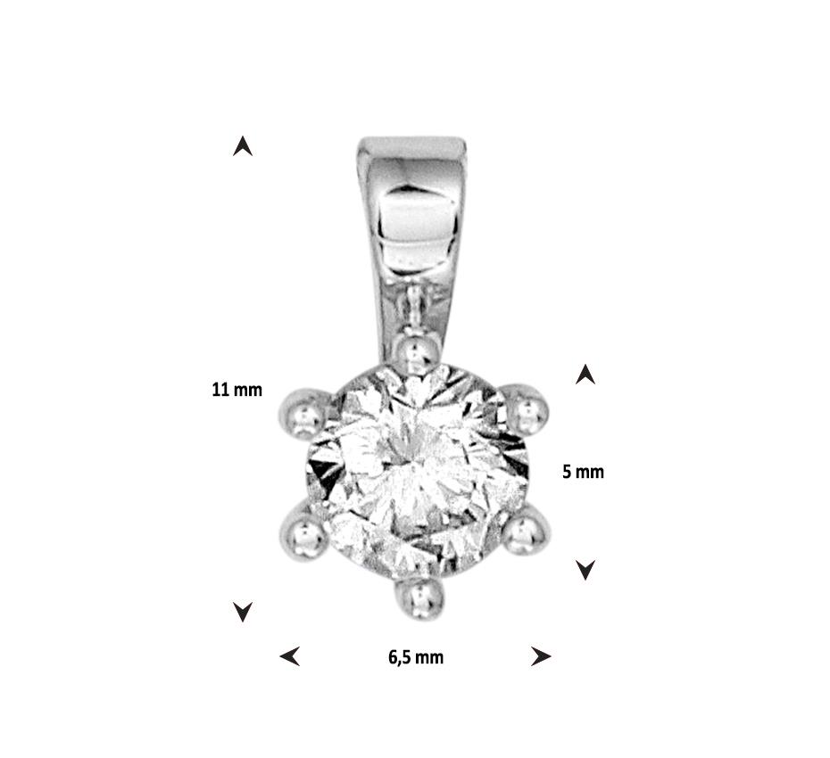 Solitair Anhänger Silber 6,5mm 6 Krappen