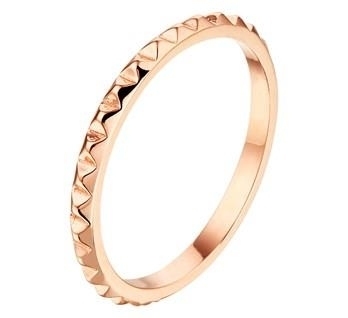 Ring in Rotgold mit Nietenoptik