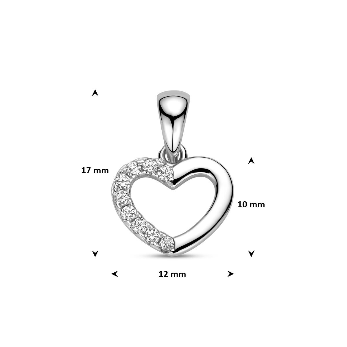 Herz Anhänger mit Zirkonia 12,0mm