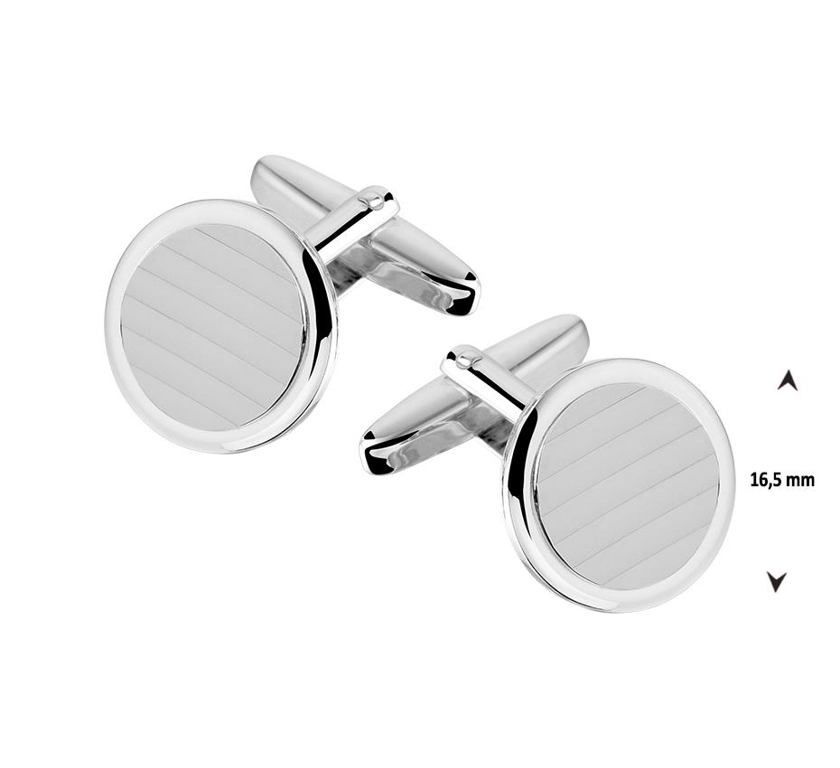 Manschettenknöpfe in Silber Straffiert