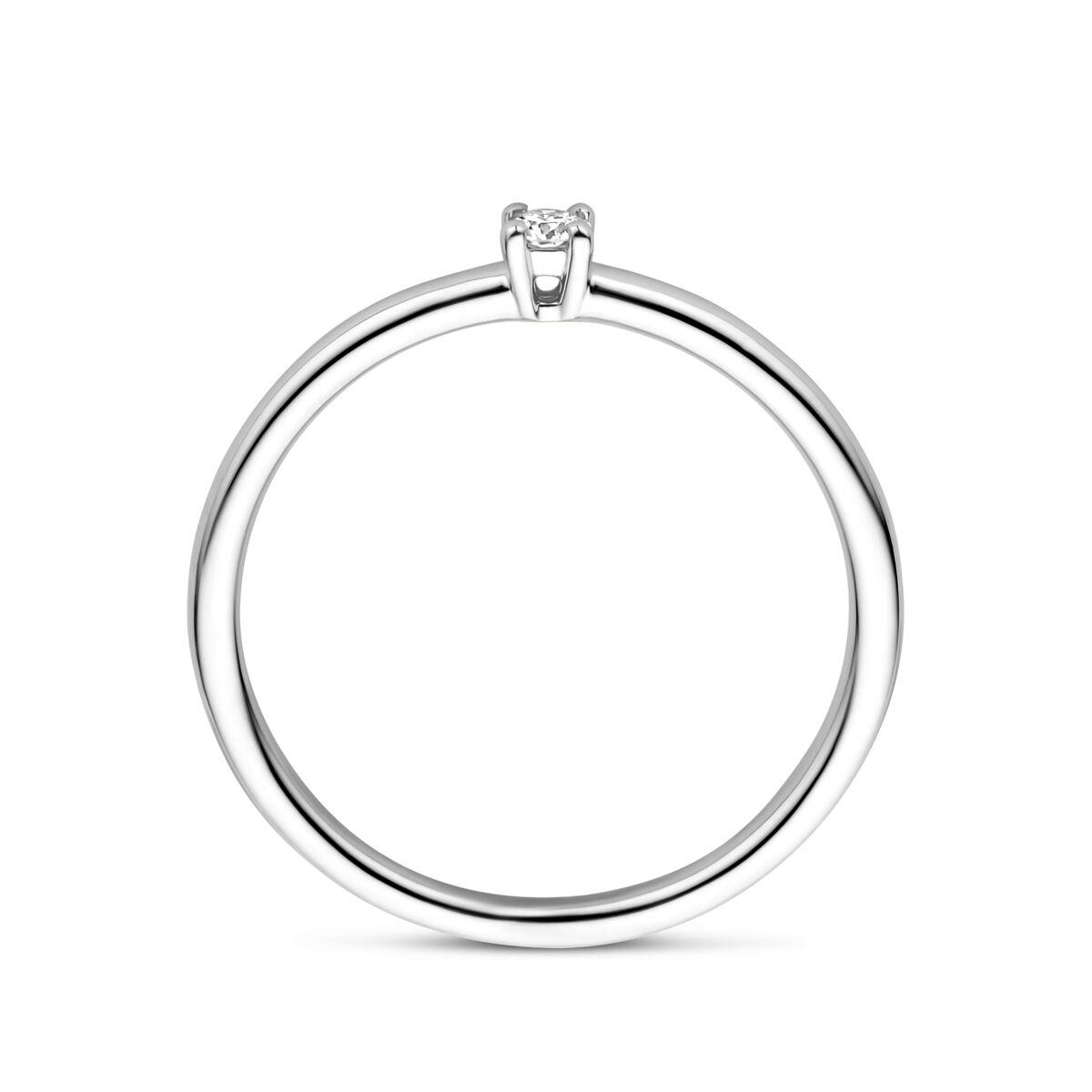 Weißgold Solitair Ring 0,05ct