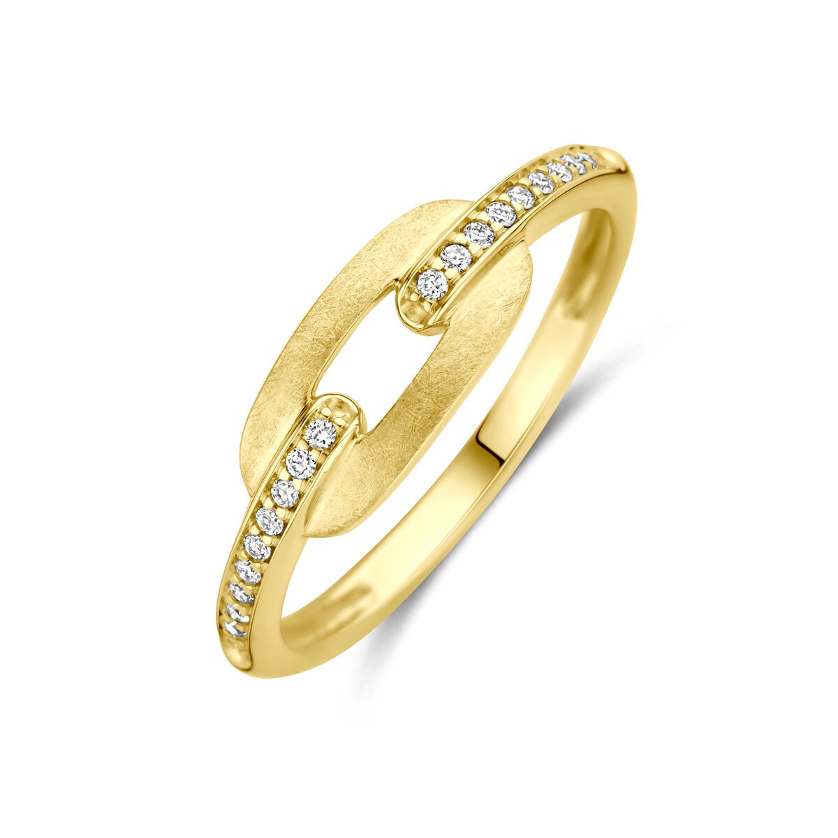 Ring mit Brillanten und Eismatt Zwischenstück