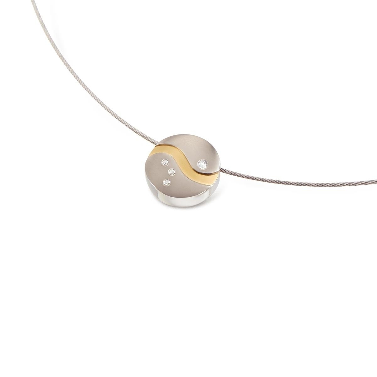 Boccia Titanium Anhänger rund Bicolor mit Brillant