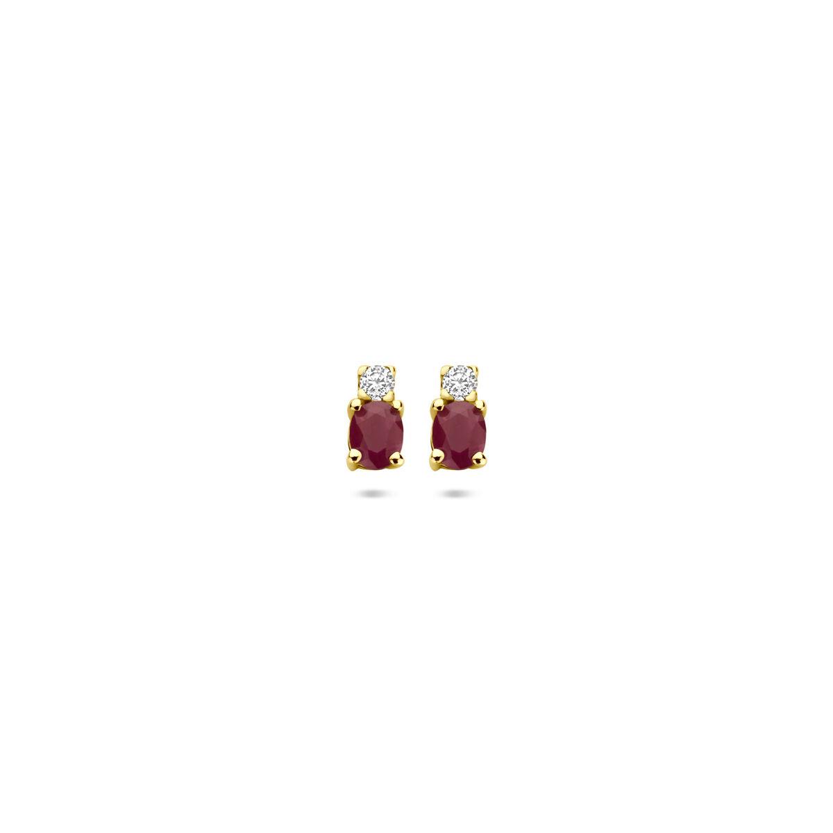 Ohrstecker mit Rubin und Zirkonia