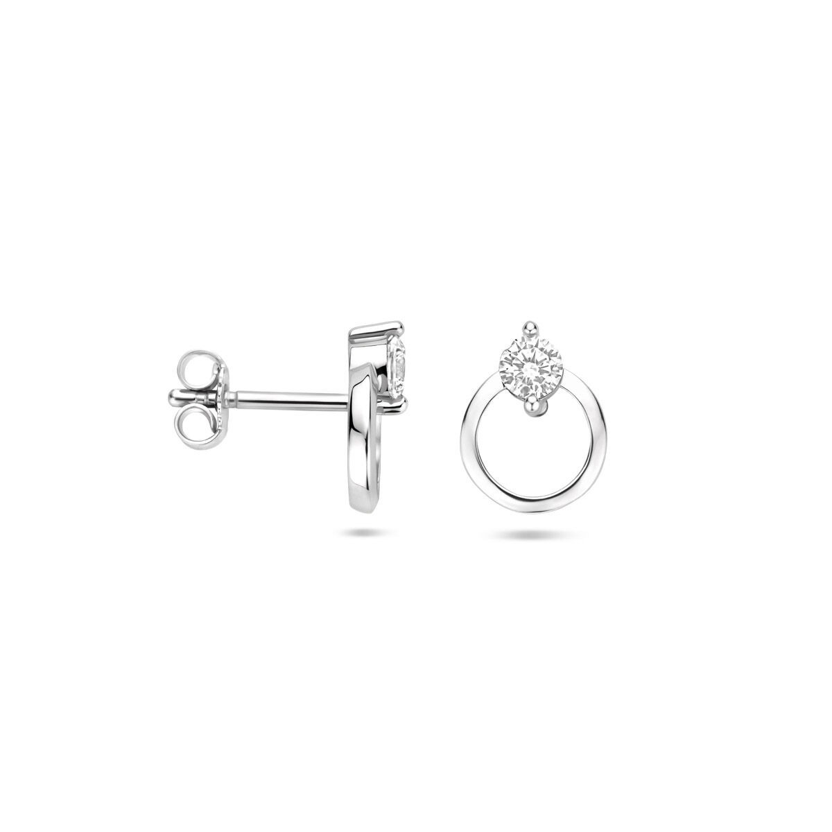 Kreis mit Zirkonia Ohrstecker