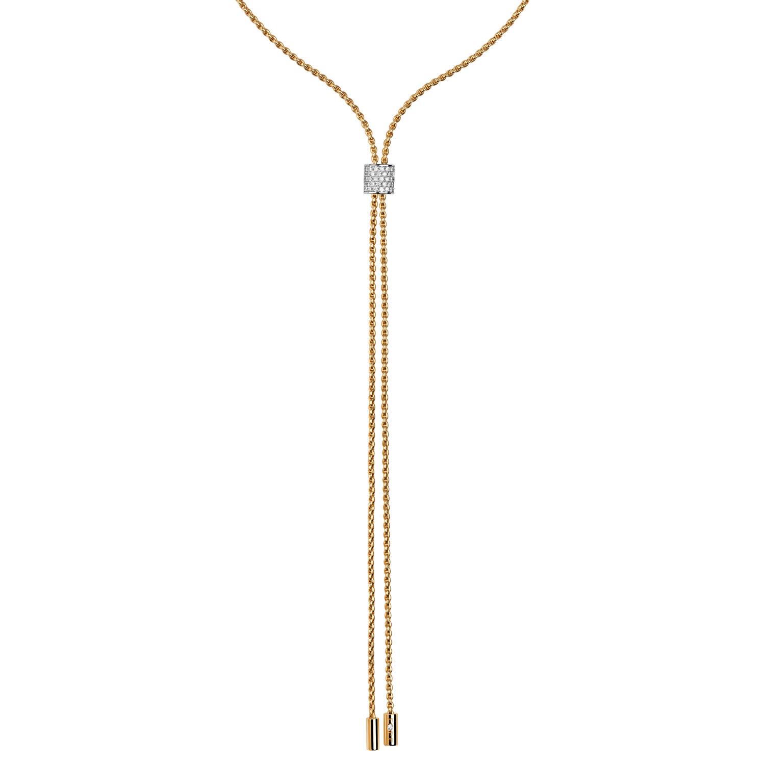Fope Aria Y-Collier Gelbgold Pavée