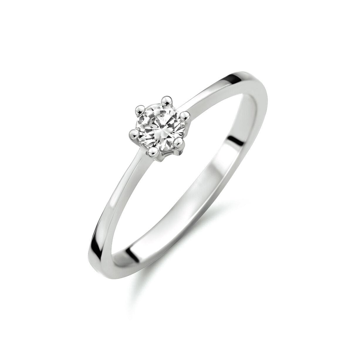 Weißgold Solitaire Ring