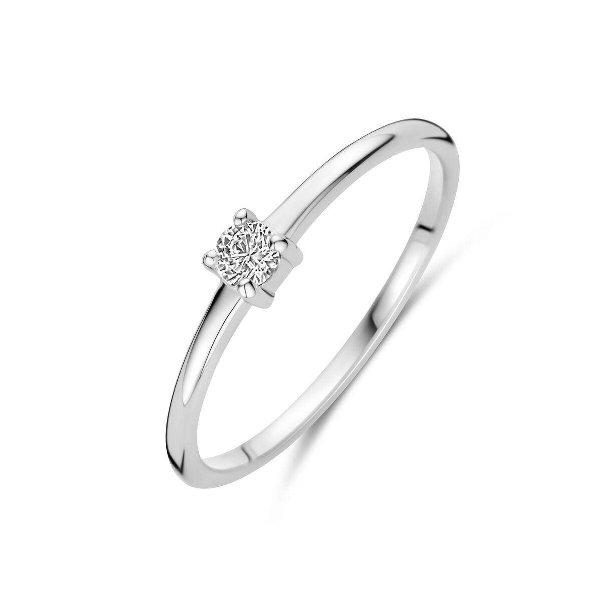 Silber Solitaire Ring Zirkonia