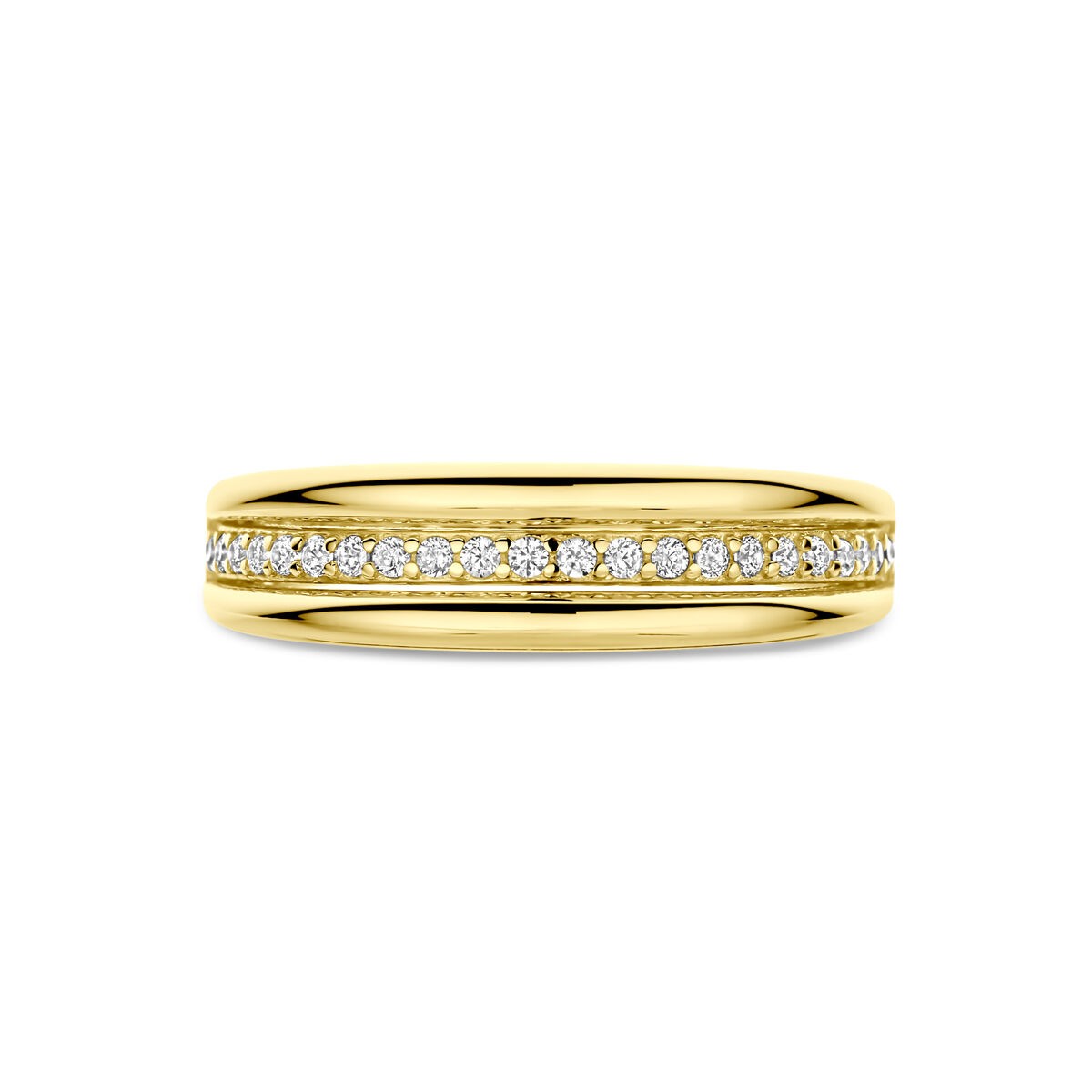 Gelbgold Ring mit Zirkonia Gr. 54