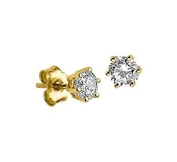 Solitaire Ohrstecker Gelbgold Zirkonia 4,0mm
